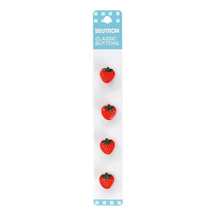 Beutron Classic Strawberry Button 4 Pack Strawberry 13 mm