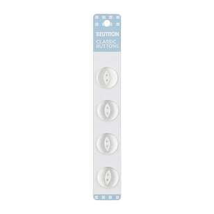 Beutron Classic 2 Hole Button 4 Pack Gloss White 18 mm