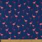 Flamingo Printed 150 cm Trunk Microfiber Fabric Navy 150 cm