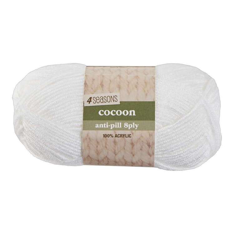 4 Seasons Cocoon 8ply 50 g Antipill Yarn 80001 White 50 g