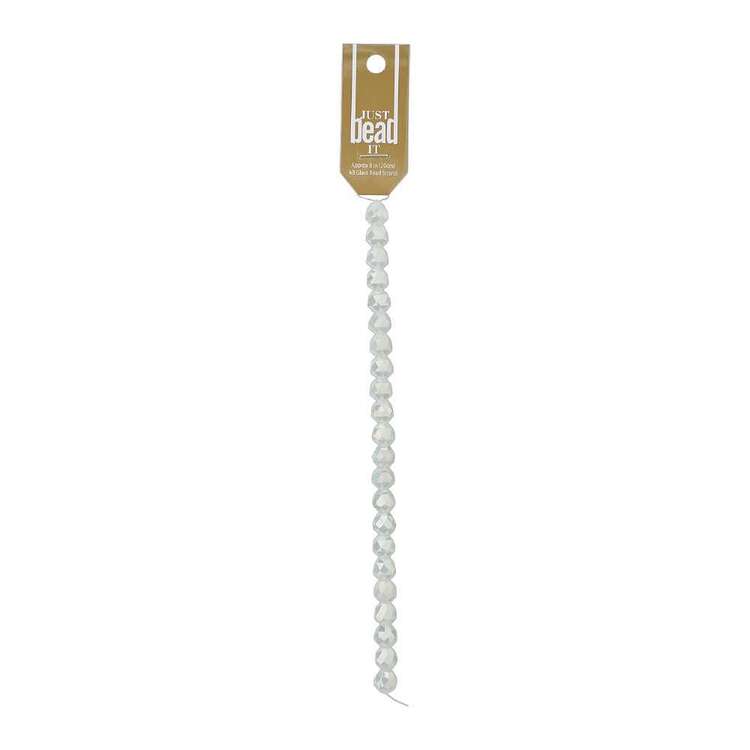 Just Bead It AB White Glass 10 mm Bead Strand