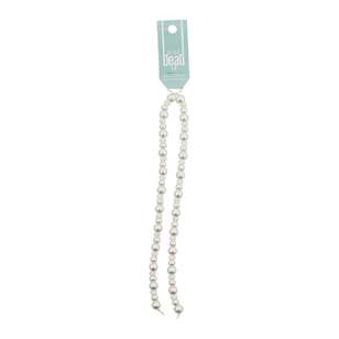 Just Bead It Glass Pearl Bead 2 Strand Set White 6 / 8 mm