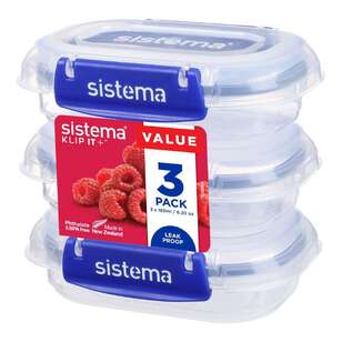 Sistema Klip It Plus 180 mL 3 Pack Rectangle Container Clear 180 mL