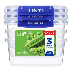 Sistema Klip It Plus 1.15 L 3 Pack Rectangle Container Clear