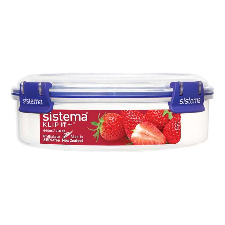 SISTEMA KLIP IT UTILITY ROUND FOOD STORAGE CONTAINER 10.1 OZ/300 ML PINK  CLEAR