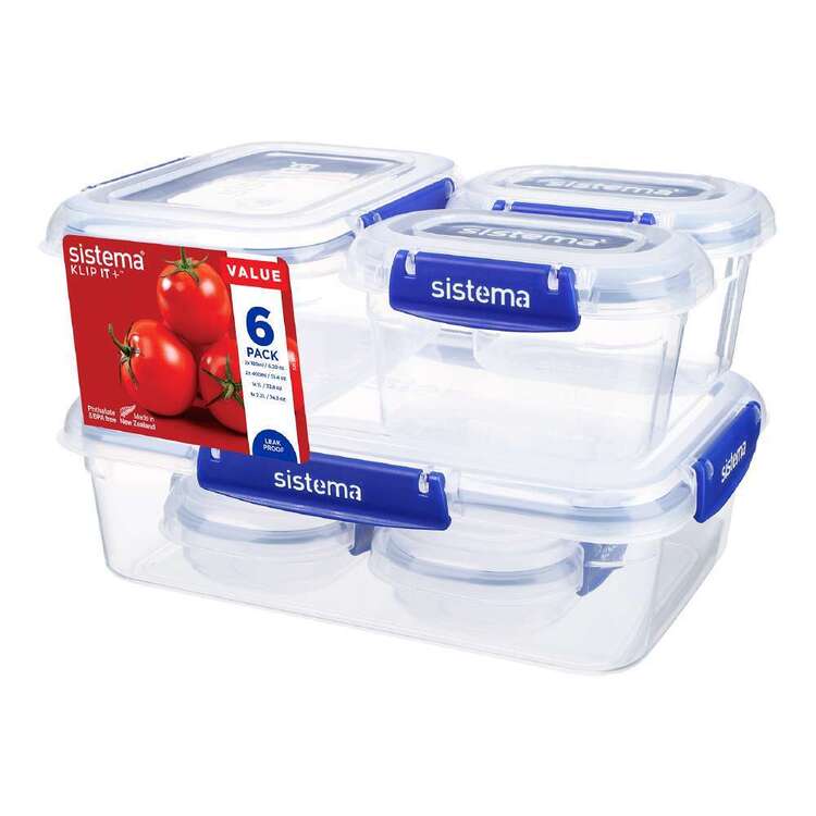 Sistema Starter Klip It 6 Pack Container Set Clear