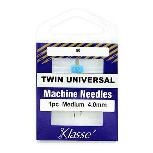 Klasse 80/4mm Twin Universal Machine Needle Silver 80 / 4 mm