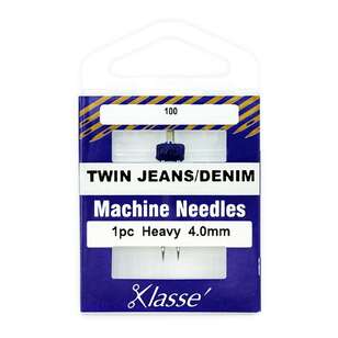 Klasse 100/4 mm Twin Jean Machine Needle Silver 100 / 4 mm