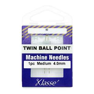 Klasse 80/4mm Twin Ball Point Machine Needle Silver 80 / 4 mm