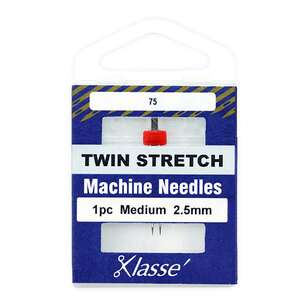 Klasse 75/2.5mm Twin Stretch Machine Needle Silver 75 / 2.5 mm