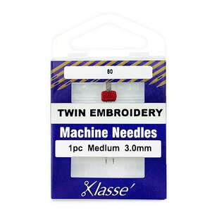 Klasse 75/3mm Twin Embroidery Machine Needle Silver 75 / 3 mm