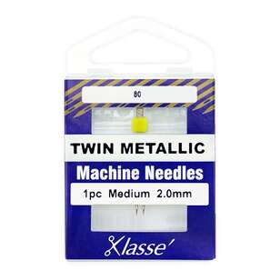 Klasse 80/2mm Twin-Met Machine Needle Silver 80 / 2 mm