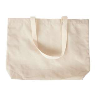 Plain Polyester Canvas Tote Bag Natural 151 x 340 mm