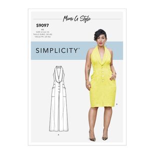 Simplicity Sewing Pattern S9097 Misses' Dress & Jumpsuit White