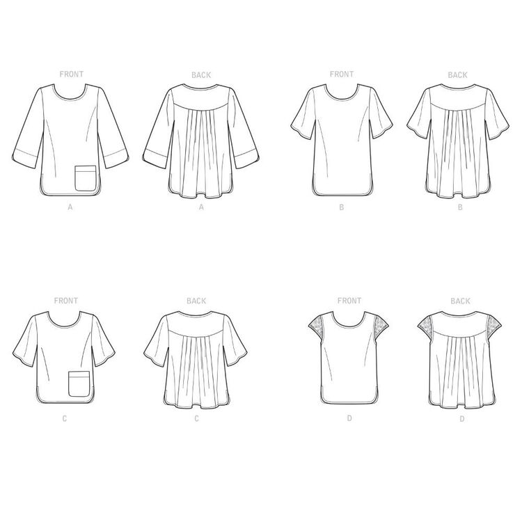 Simplicity Sewing Pattern S9107 Misses' Tops White XS - XL