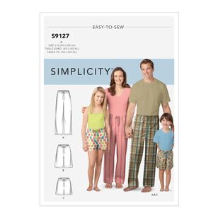 Simplicity Pattern 9127 Unisex Sleepwear X Small - X Large
