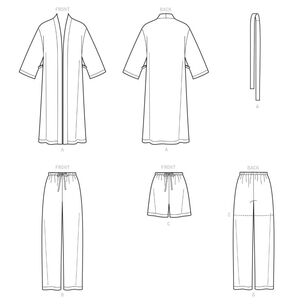 Simplicity Sewing Pattern S9131 Unisex Sleepwear White