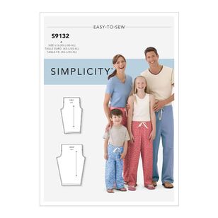 Simplicity Pattern 9132 Unisex Sleepwear X Small - X Large