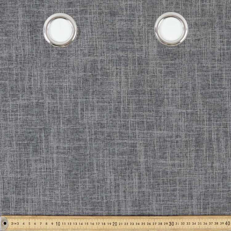 Gummerson Neutrals Blockout Eyelet Cut, Hem & Hang Curtain Fabric Charcoal 270 cm