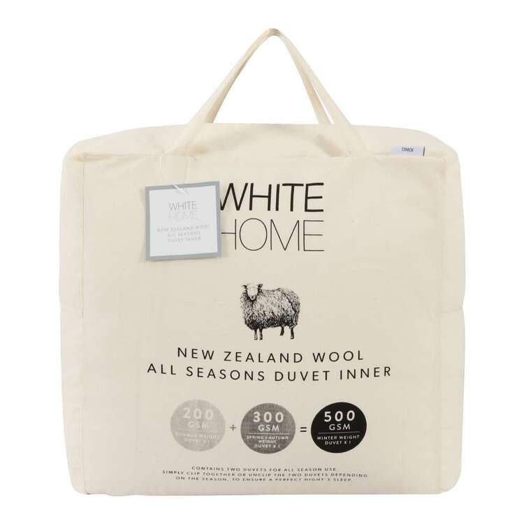 White Home All Seasons New Zealand Wool Duvet Inner White