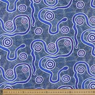 Snake Dreaming Cotton Fabric Blue 112 cm
