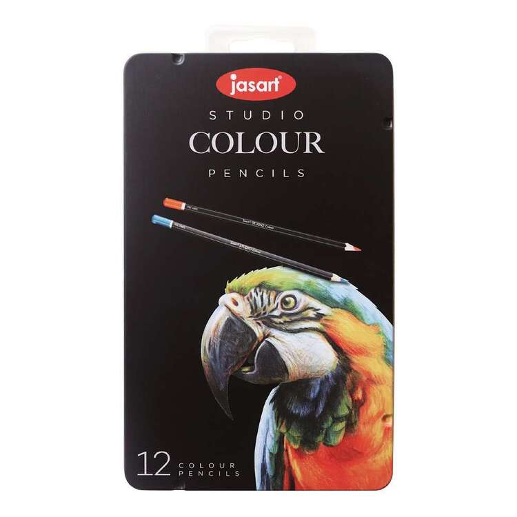 Jasart Studio Colour Pencil Tin 12 Pack Multicoloured