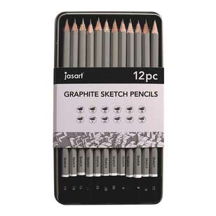 Jasart Sketching Pencil Tin 12 Pack