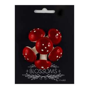 Vivaldi Blossoms 6 Pack Red & White Mushroom Foam Red & White Large