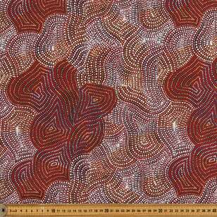 Warlu Mina Mina Jukurrpa (Ngalyipi) 150 cm Cotton Canvas Fabric Tan 150 cm