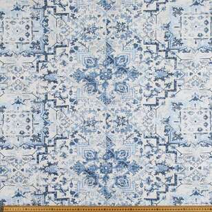 Tabriz Tapestry Fabric Blue & Natural 140 cm