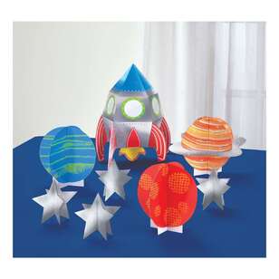Amscan Blast Off Birthday 3D Table Decorating Kit 8 Pieces Multicoloured