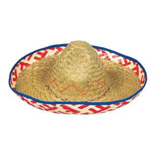 Amscan Fiesta Sombrero Straw Hat Multicoloured