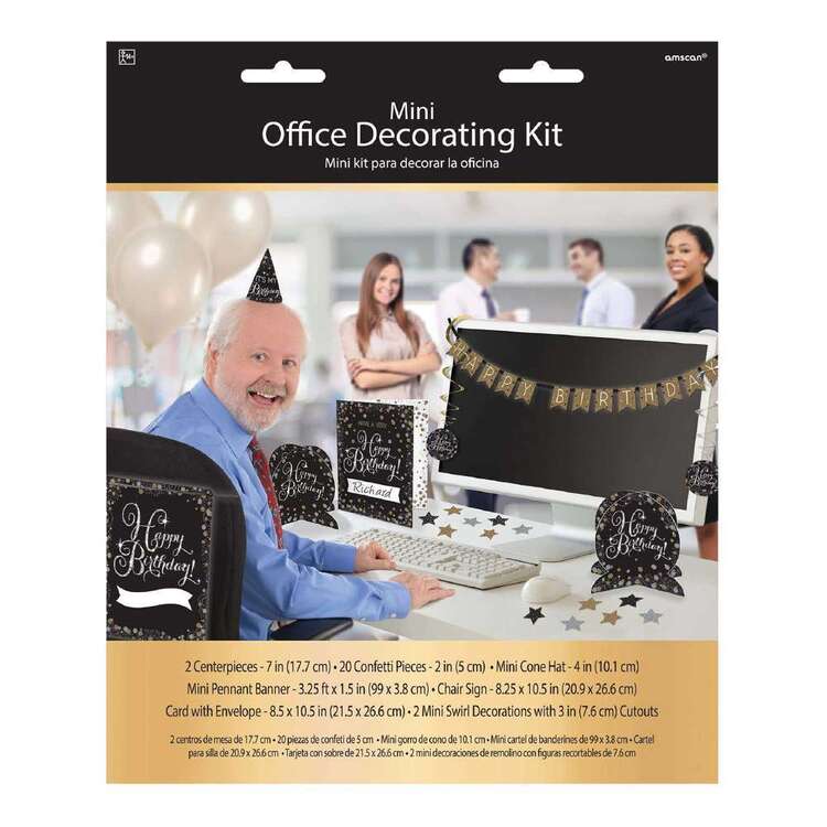 Amscan Sparkling Celebration Birthday Mini Office Decorating Kit