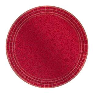 Amscan Prismatic Round Plates 8 Pack Apple Red 17 cm