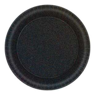 Amscan Prismatic Round Plates 8 Pack Black 17 cm