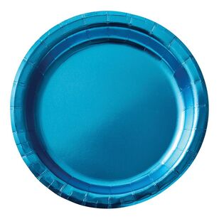 Amscan Prismatic Round Plates 8 Pack Caribbean Blue 17 cm