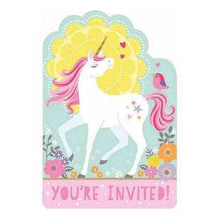 Amscan Magical Unicorn Postcard Invitations 8 Pack Multicoloured