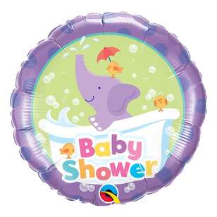 Qualatex Baby Shower Elephant Round Foil Balloon Multicoloured 18 Inches
