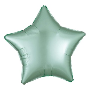 Anagram Satin Luxe Star Foil Balloon Mint Green 45 cm