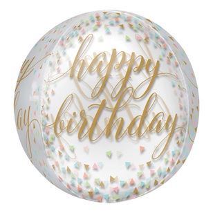 Anagram Happy Birthday Pastel Confetti Orbz Foil Balloon Multicoloured 43 cm