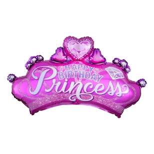 Anagram Princess Crown SuperShape Balloon  Multicoloured
