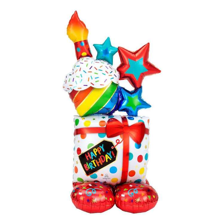 Anagram Airloonz Stacked Birthday Icons Balloon Multicoloured