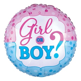 Anagram Gender Reveal Foil Balloon Multicoloured