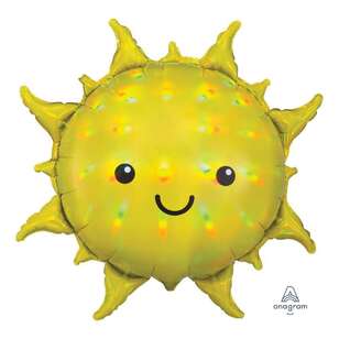 Anagram Holographic Iridescent Sun Foil Balloon Yellow