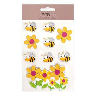 Jenni B Bumblebee Flower Stickers Yellow
