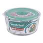 Decor Vent Seal 500 mL Round Container Clear & Teal 500 mL
