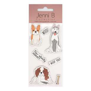 Jenni B Glitter Woof Dog Stickers White & Brown