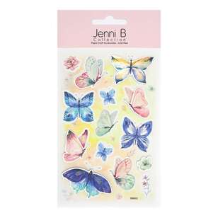 Jenni B 14 Pieces Butterfly Watercolour Stickers  Blue & Pink