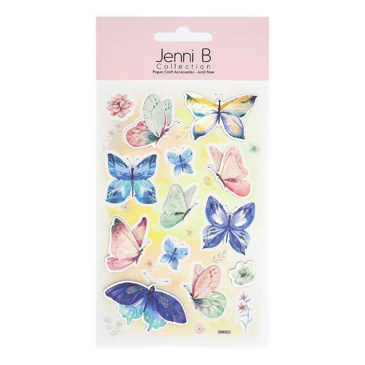 Jenni B 14 Pieces Butterfly Watercolour Stickers