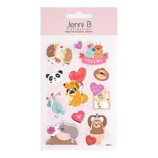 Jenni B 10 Pieces Love You & Me Animals Stickers Multicoloured